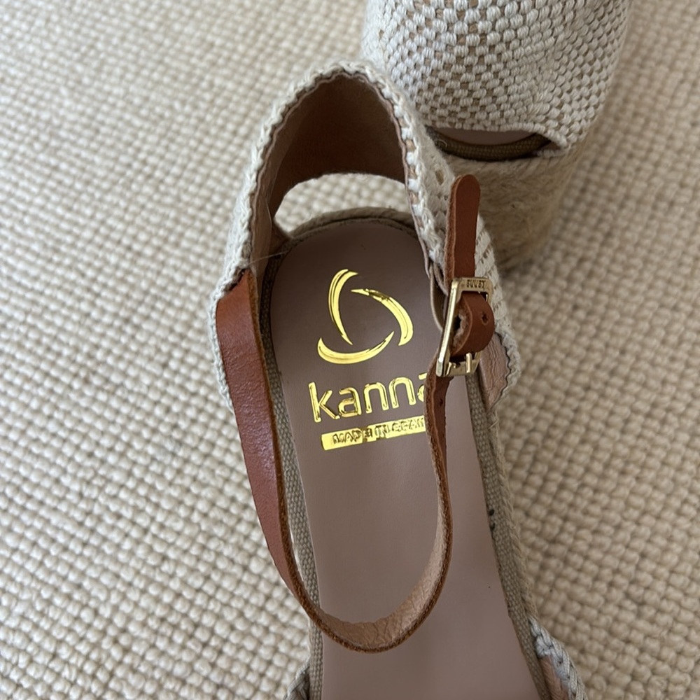 Kanna Taupe Suede Embroidered Espadrilles - Picture 8 of 10